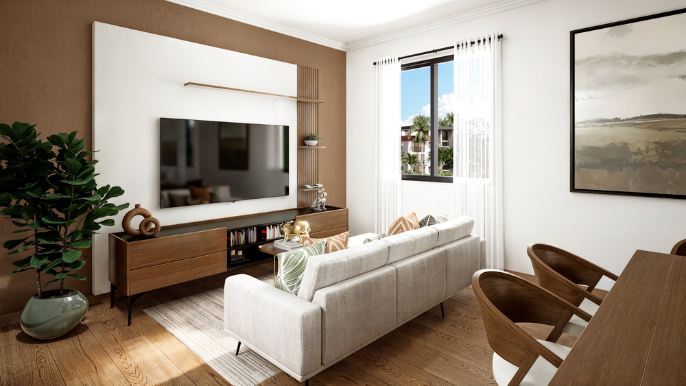 Vista frontal de condominios